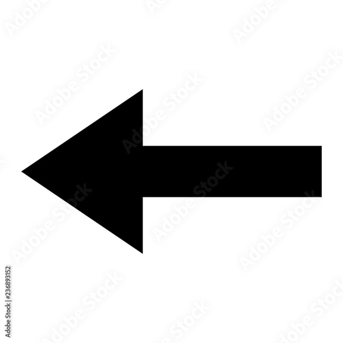 Symbol black arrow left on white background