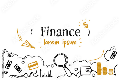 financial planning corporate analysis finance concept sketch doodle horizontal isolated copy space