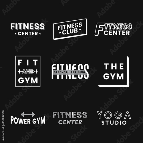 Set of fitness club logo vectors