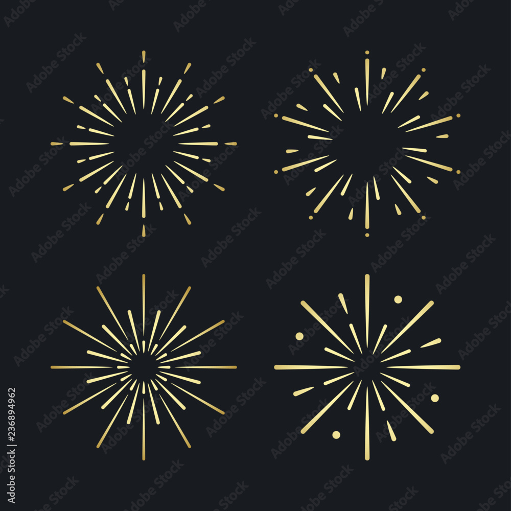 Set of firework explosion vectors