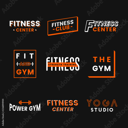 Set of fitness club logo vectors