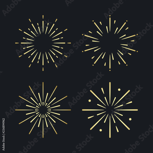 Set of firework explosion vectors photo