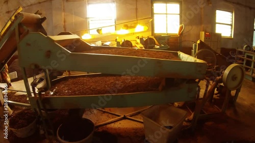 Machine for sifting tea shakes stuff workshop of factory