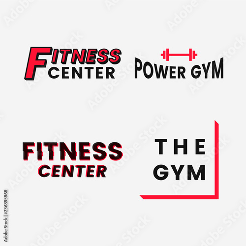 Set of fitness club logo vectors