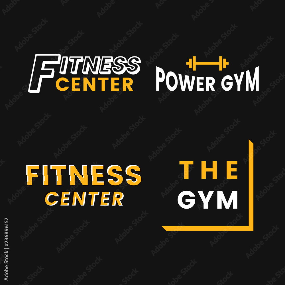 Fototapeta Set of fitness club logo vectors