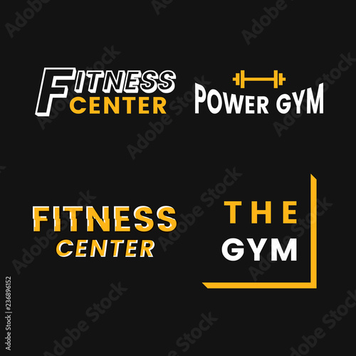 Set of fitness club logo vectors