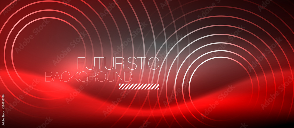 Neon circles abstract background, shiny lines Neon circles abstract background, shiny lines