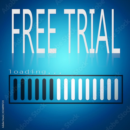 Free trial word with blue loading bar