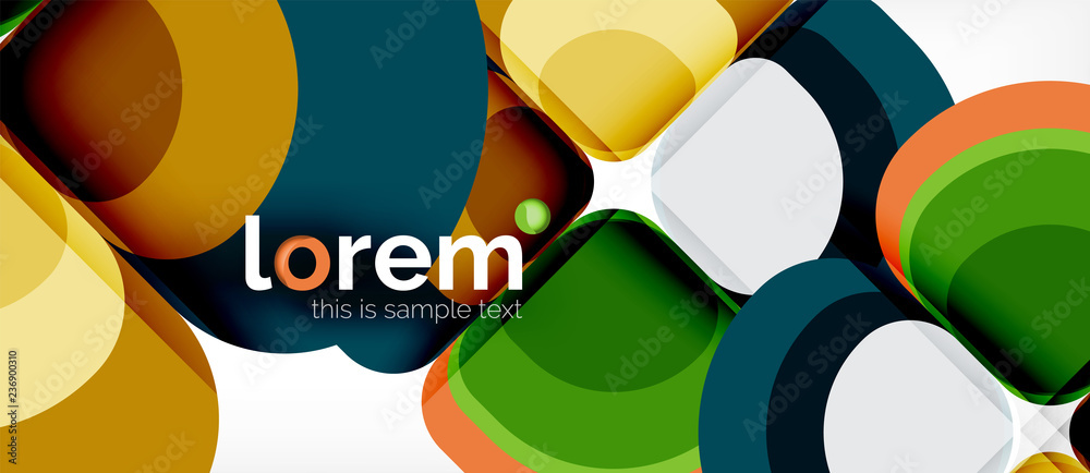 Abstract background - geometric multicolored round shapes composition. Trendy abstract layout template for business or technology presentation Abstract background - geometric multicolored round shapes composition. Trendy abstract layout template for business or technology presentation