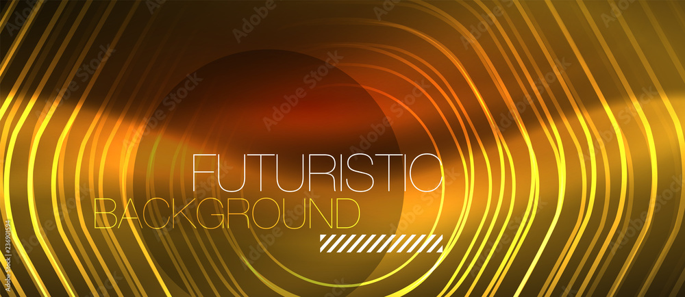 Neon glowing wave, magic energy and light motion background. Vector wallpaper template Neon glowing wave, magic energy and light motion background. Vector wallpaper template