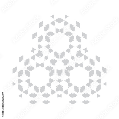 Ethnic symbol in a geometric and symmetrical design.
