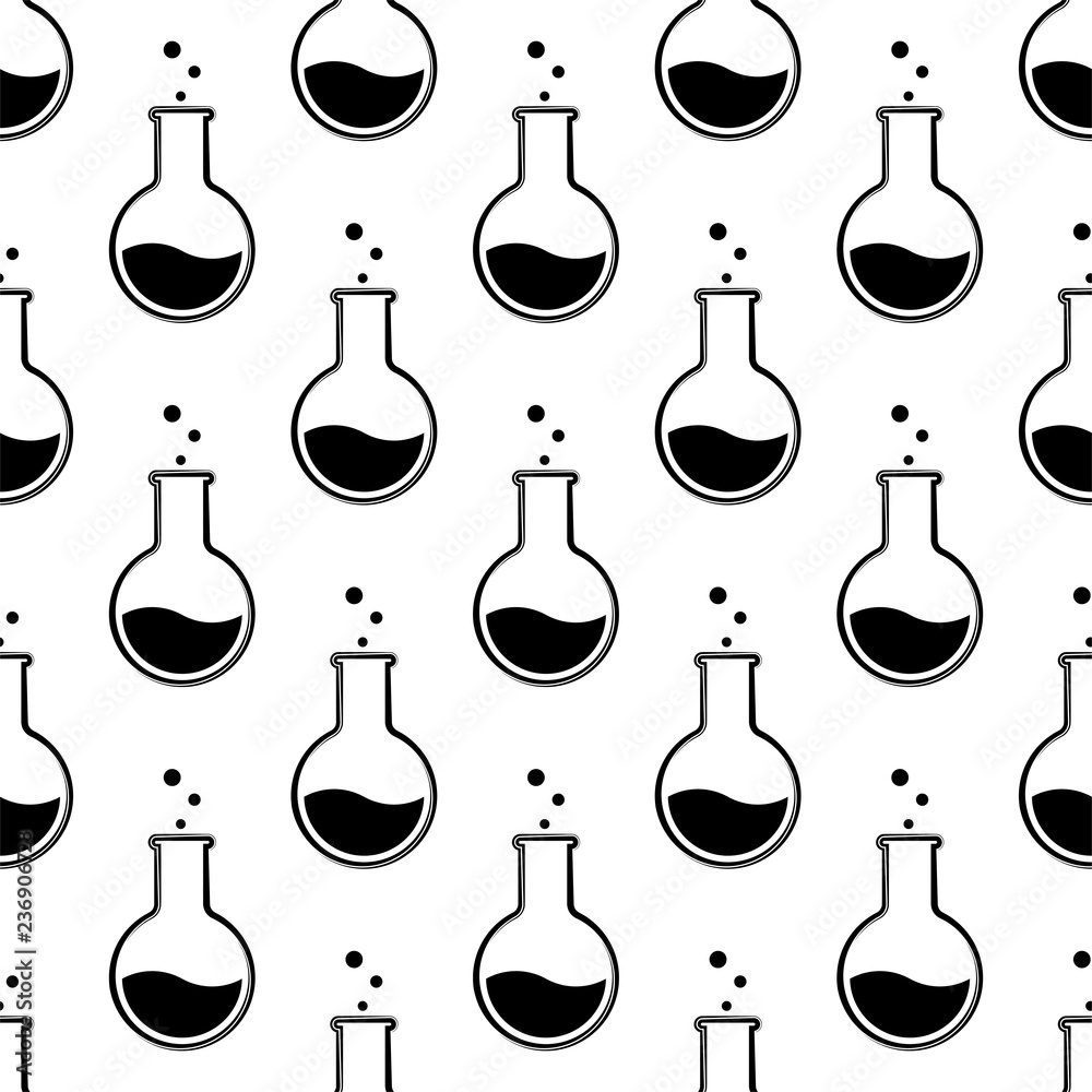 Laboratory Glass Beaker Icon Seamless Pattern Laboratory Glass Beaker Icon Seamless Pattern