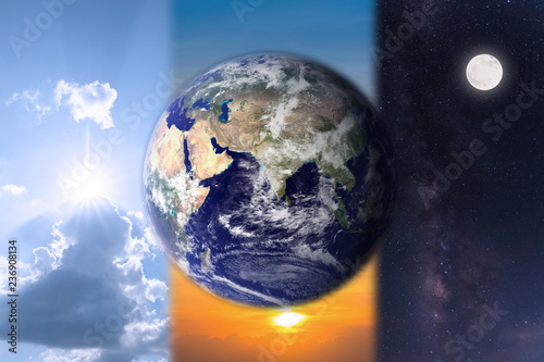 Fototapeta Naklejka Na Ścianę i Meble -  Background  Earth Day  Evening Night Elements of this image furnished by NASA