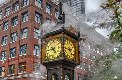 Steam-powered clock found at Gastown (a national historic site) located in Vancouver, British Columbia photo