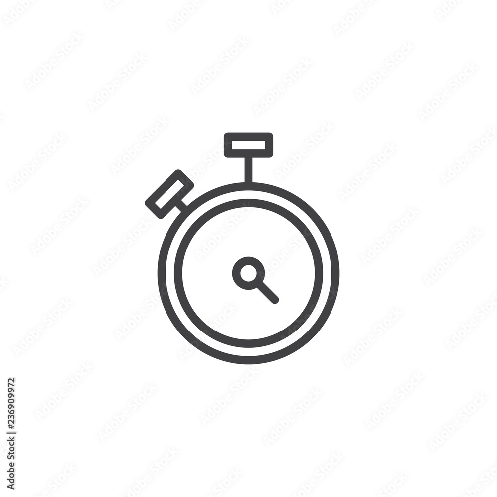 Stopwatch outline icon. linear style sign for mobile concept and web design. Chronometer simple line vector icon. Time management symbol, logo illustration. Pixel perfect vector graphics Stopwatch outline icon. linear style sign for mobile concept and web design. Chronometer simple line vector icon. Time management symbol, logo illustration. Pixel perfect vector graphics