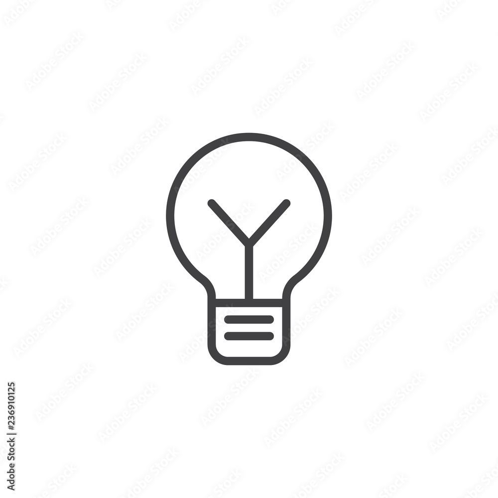 Fototapeta premium Idea lamp outline icon. linear style sign for mobile concept and web design. Light bulb simple line vector icon. Symbol, logo illustration. Pixel perfect vector graphics