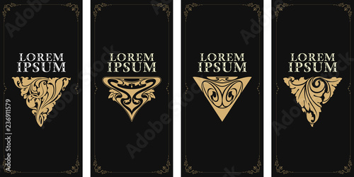 Vector plant vignette for labels, sticker, tattoo and other design.