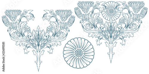 Vector plant vignette for labels, sticker, tattoo and other design.