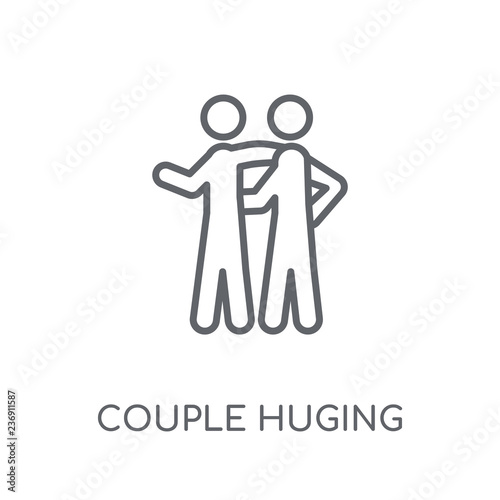 Couple Huging linear icon. Modern outline Couple Huging logo concept on white background from Activity and Hobbies collection
