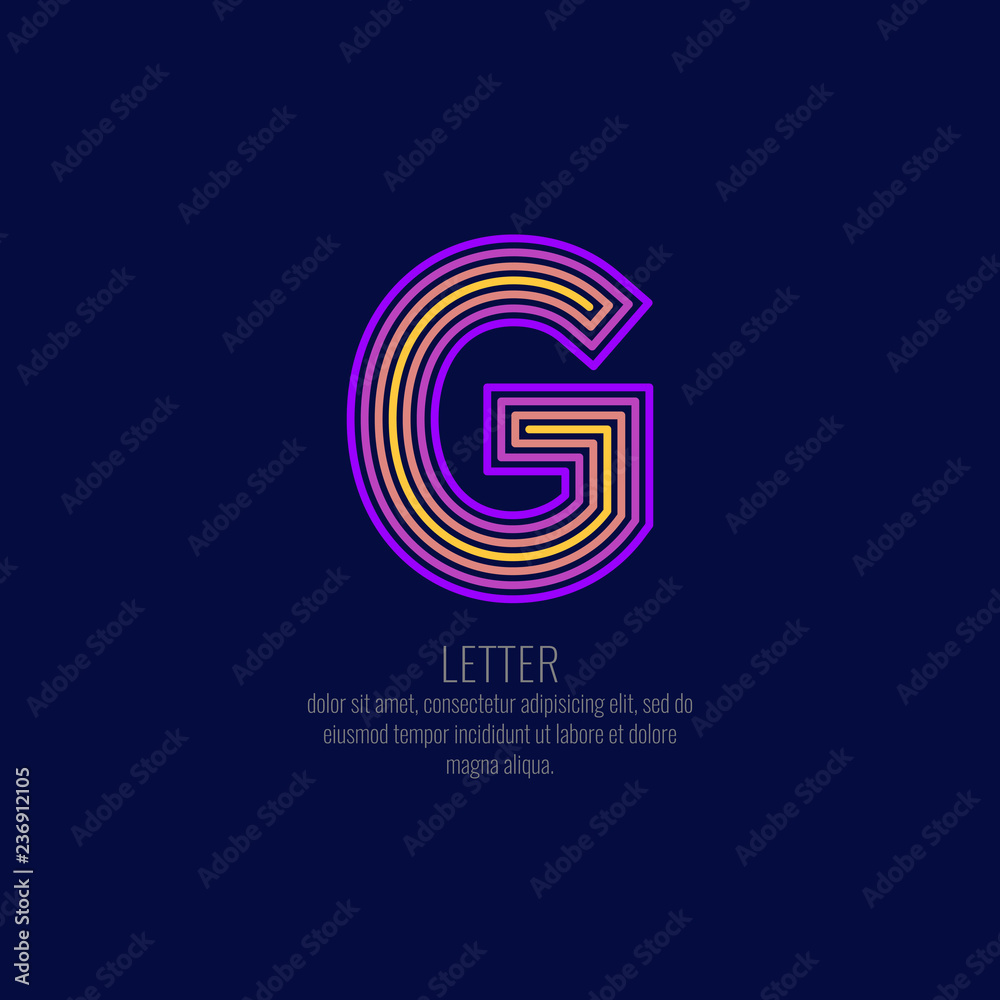 Modern linear logo and sign the letter G. Modern linear logo and sign the letter G.