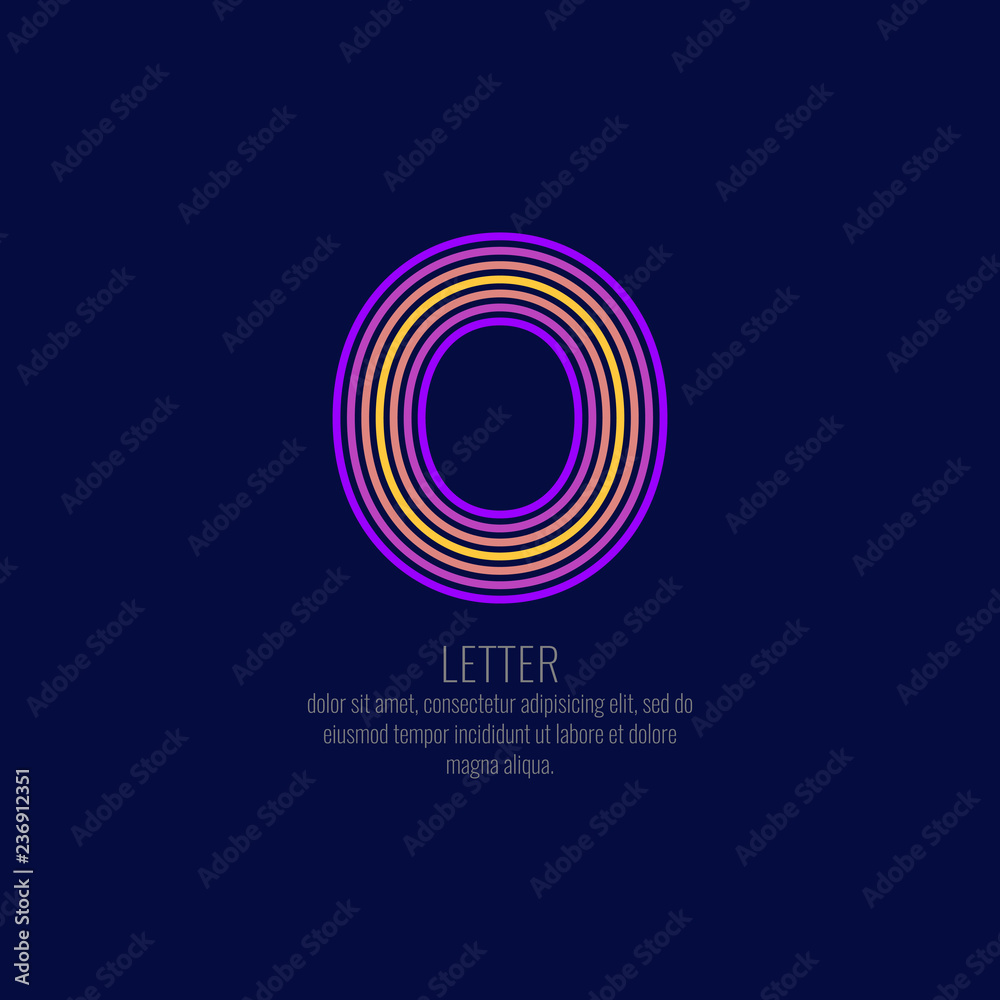 Modern linear logo and sign the letter O. Modern linear logo and sign the letter O.