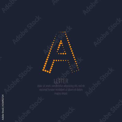 Modern linear logo and sign the letter A.