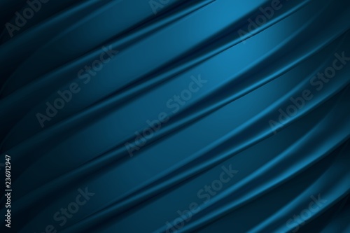 Futuristic wavy shiny metallic background. Abstract background with blue waves. 3d illustration.