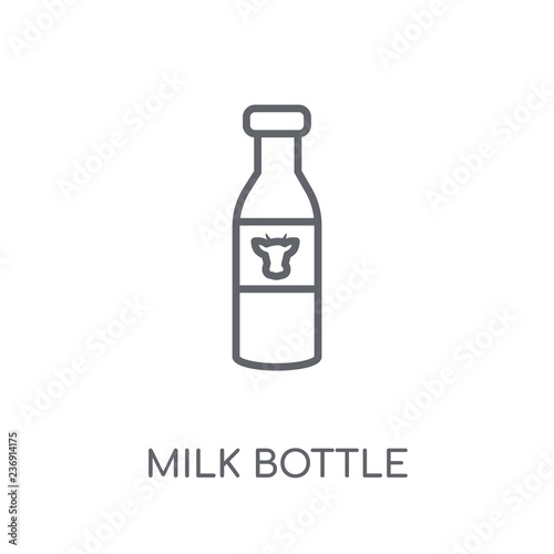 Milk bottle linear icon. Modern outline Milk bottle logo concept on white background from Agriculture Farming and Gardening collection