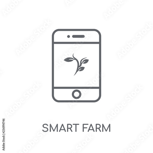 Smart farm linear icon. Modern outline Smart farm logo concept on white background from Agriculture Farming and Gardening collection