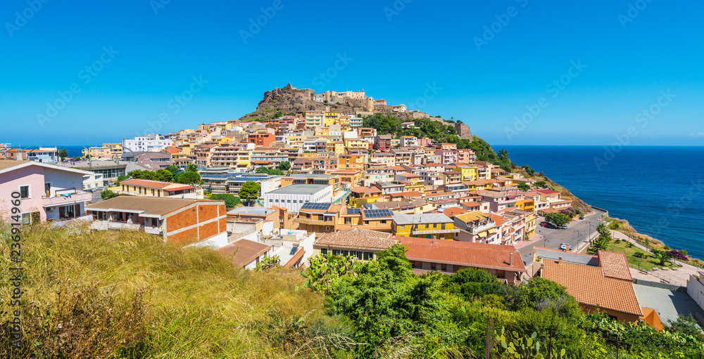Panoramic view of Castelsardo, Province of Sassari, Sardinia, Italy