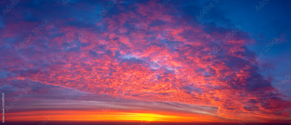 romantic sunset sky