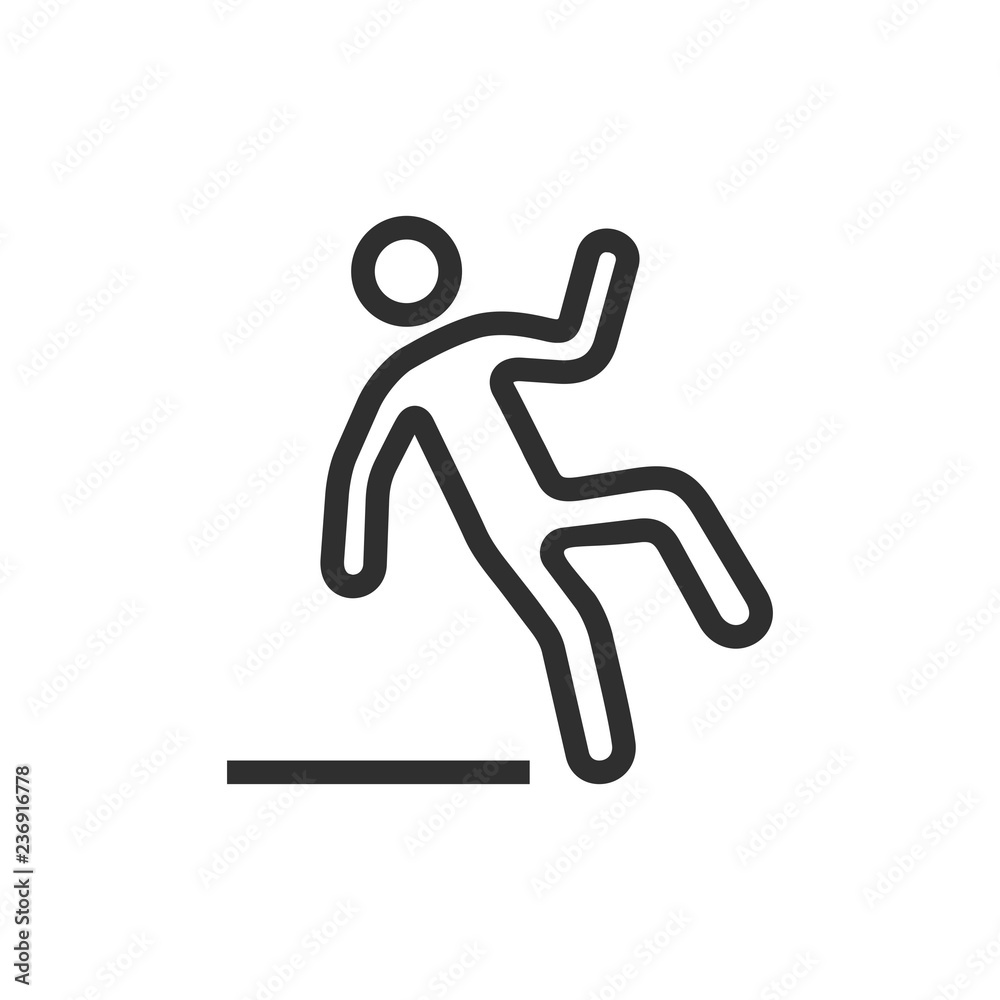 Caution slippery surface, falling man Caution slippery surface, falling man