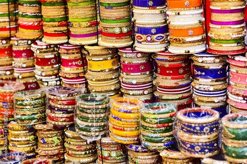 Indian bangles in local market. © ravendra