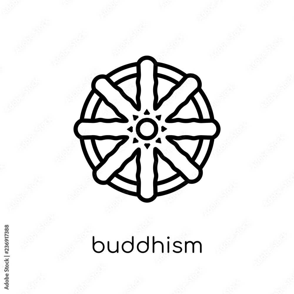 Buddhism icon. Trendy modern flat linear vector Buddhism icon on white background from thin line Religion collection