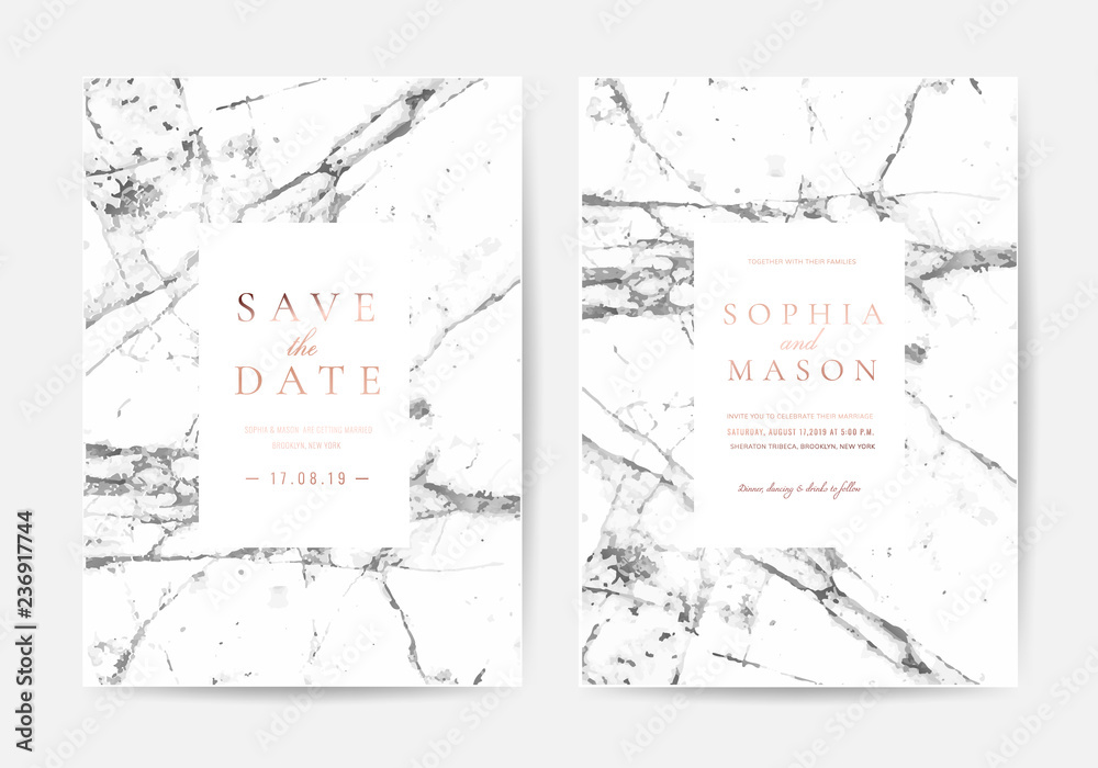 Luxury Marble and marbling Wedding Invitation, Thank you card, Greeting, RSVP card vector template. Luxury Marble and marbling Wedding Invitation, Thank you card, Greeting, RSVP card vector template.