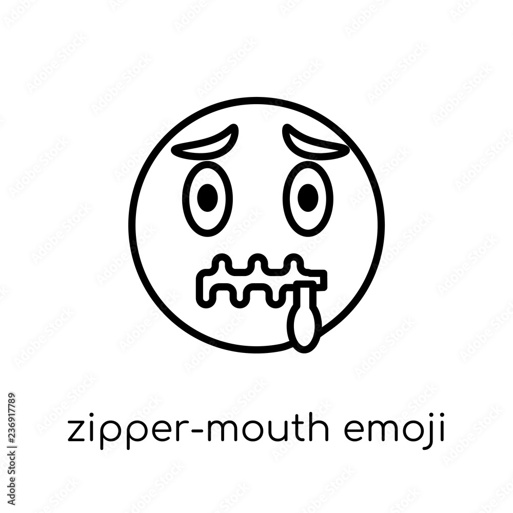 ZipperMouth emoji icon from Emoji collection. Stock Vector Adobe Stock