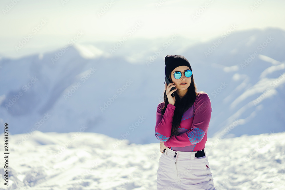 girl near mountains