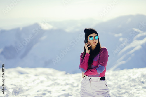 girl near mountains