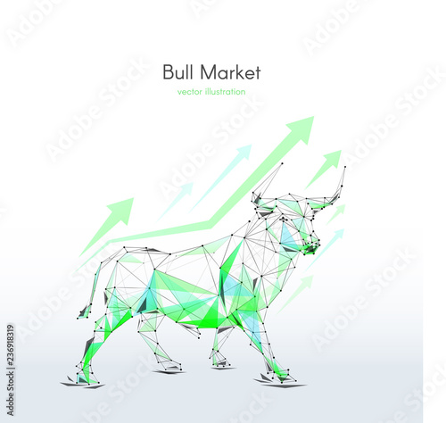 Bull market low poly