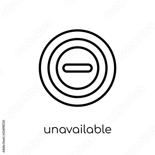 Unavailable Location icon. Trendy modern flat linear vector Unavailable Location icon on white background from thin line Maps and Locations collection
