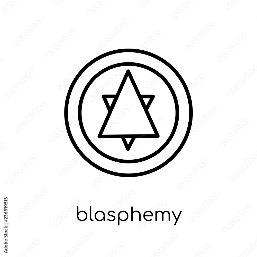 blasphemy icon. Trendy modern flat linear vector blasphemy icon on