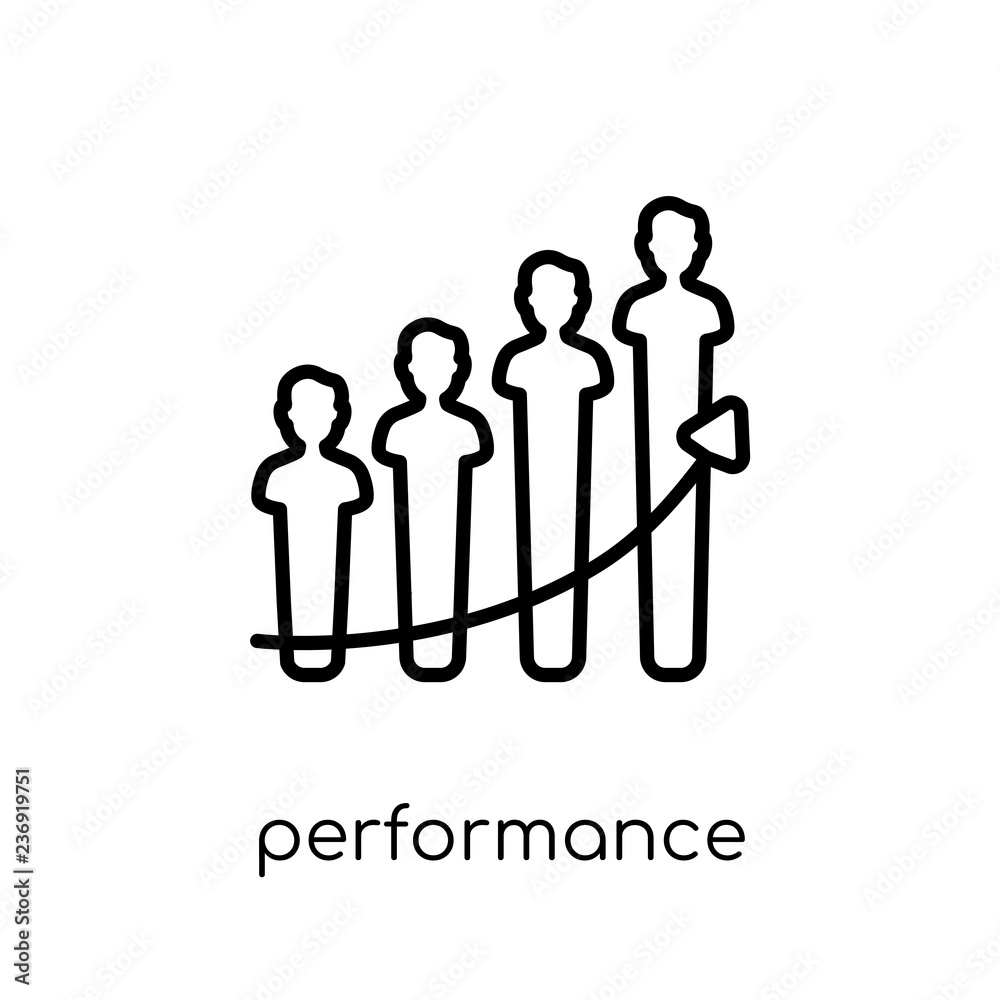 performance icon. Trendy modern flat linear vector performance icon on white background from thin line General collection