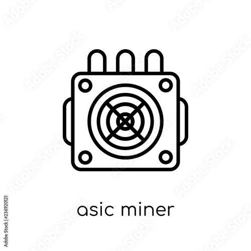 asic miner icon. Trendy modern flat linear vector asic miner icon on white background from thin line Electronic devices collection