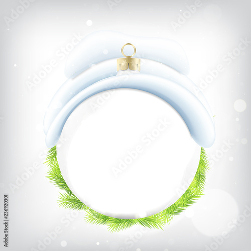 Merry Christmas Ball with Snow