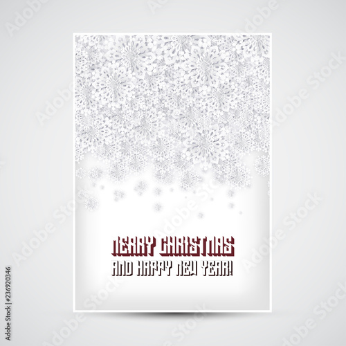 Merry Christmas Flyer with Snowflakes