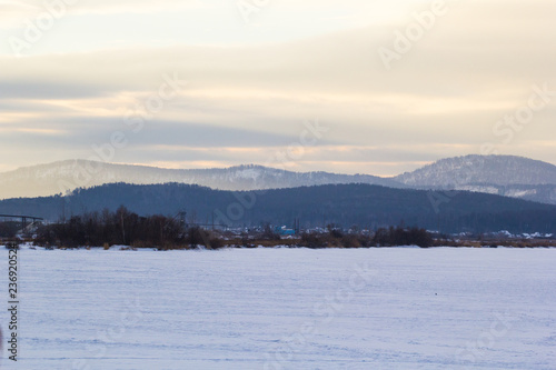 in the southern Urals mountains in winter