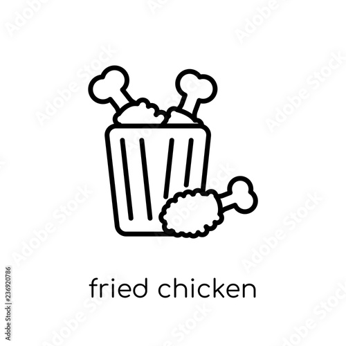 fried chicken icon. Trendy modern flat linear vector fried chicken icon on white background from thin line Restaurant collection, outline vector illustration