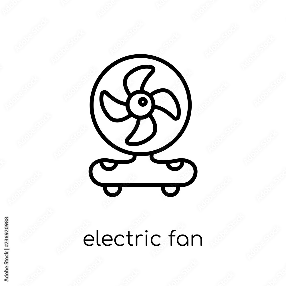 electric fan icon. Trendy modern flat linear vector electric fan icon on white background from thin line Electronic devices collection electric fan icon. Trendy modern flat linear vector electric fan icon on white background from thin line Electronic devices collection