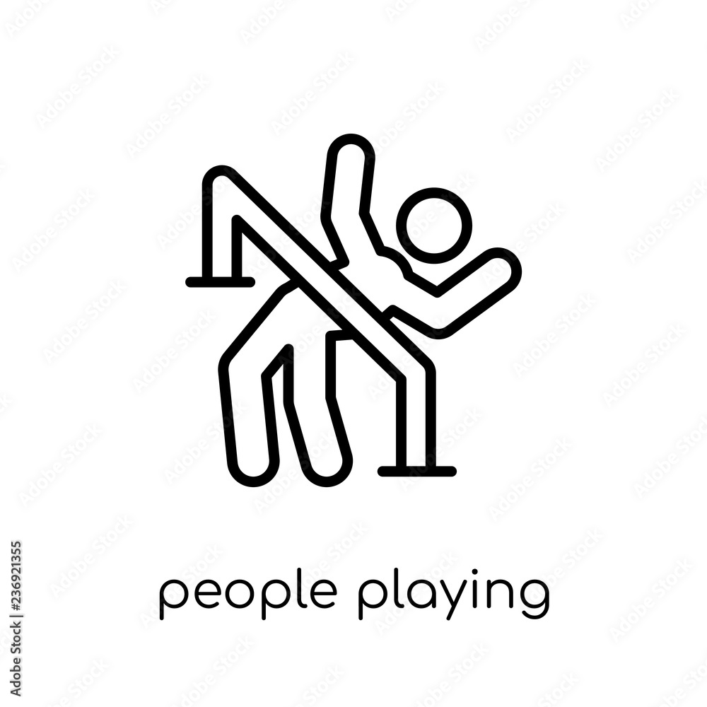 People playing Limbo icon icon. Trendy modern flat linear vector People playing Limbo icon icon. Trendy modern flat linear vector