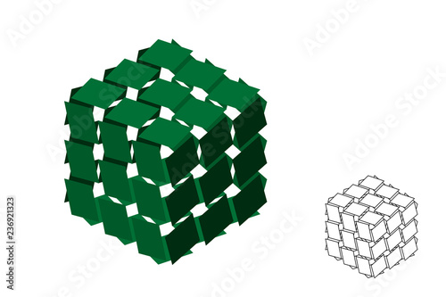 Abstract polygonal broken c...